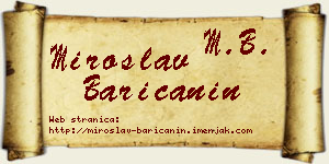 Miroslav Baričanin vizit kartica
